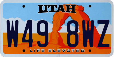 UT license plate W498WZ