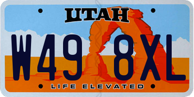 UT license plate W498XL
