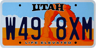 UT license plate W498XM