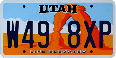 UT license plate W498XP