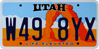 UT license plate W498YX