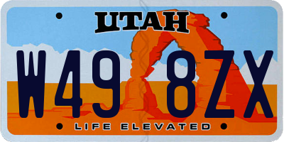 UT license plate W498ZX