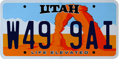 UT license plate W499AI