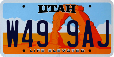 UT license plate W499AJ