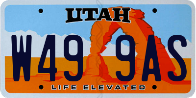 UT license plate W499AS