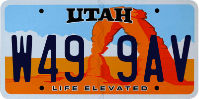 UT license plate W499AV