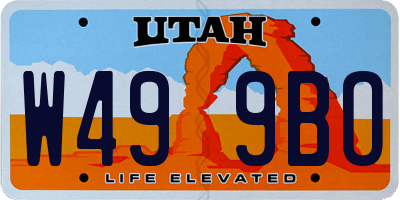 UT license plate W499BO