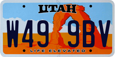UT license plate W499BV