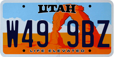 UT license plate W499BZ