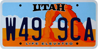 UT license plate W499CA