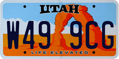 UT license plate W499CG