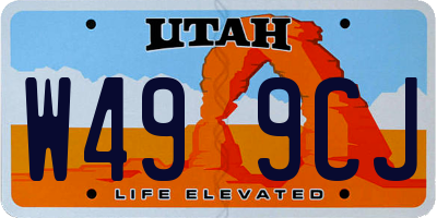 UT license plate W499CJ