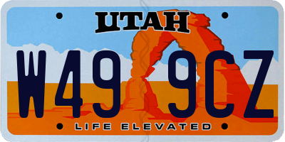 UT license plate W499CZ