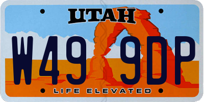 UT license plate W499DP