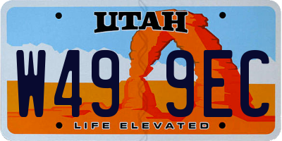 UT license plate W499EC