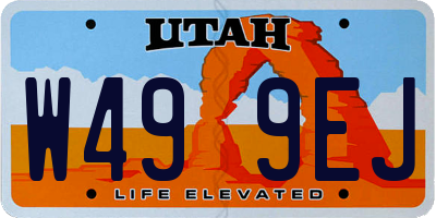 UT license plate W499EJ