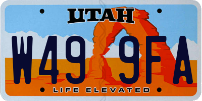 UT license plate W499FA