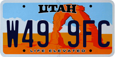 UT license plate W499FC