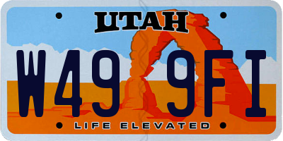 UT license plate W499FI