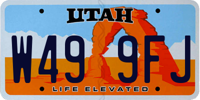UT license plate W499FJ