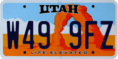 UT license plate W499FZ