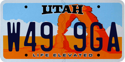 UT license plate W499GA