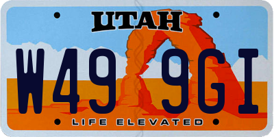 UT license plate W499GI