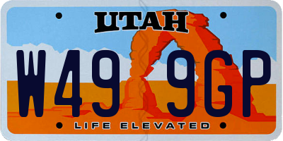 UT license plate W499GP