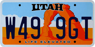 UT license plate W499GT