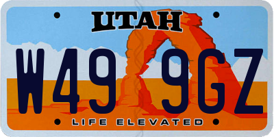 UT license plate W499GZ