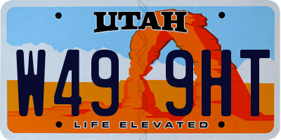 UT license plate W499HT