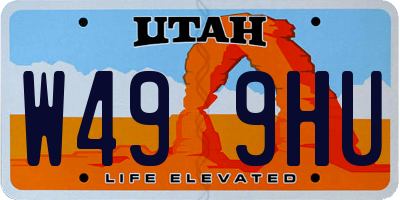 UT license plate W499HU