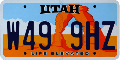UT license plate W499HZ