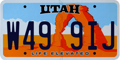 UT license plate W499IJ