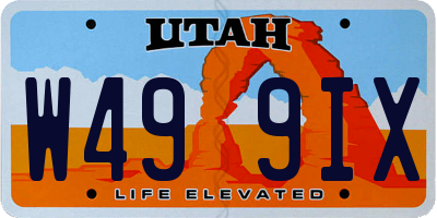 UT license plate W499IX
