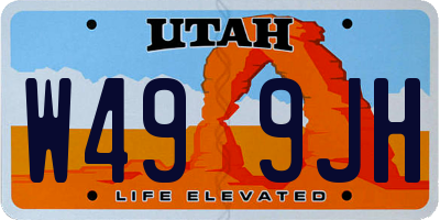 UT license plate W499JH