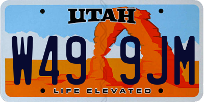 UT license plate W499JM