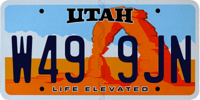 UT license plate W499JN