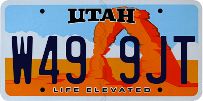 UT license plate W499JT