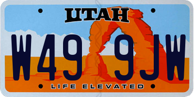 UT license plate W499JW