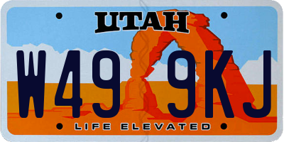 UT license plate W499KJ