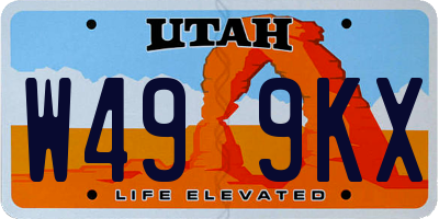 UT license plate W499KX