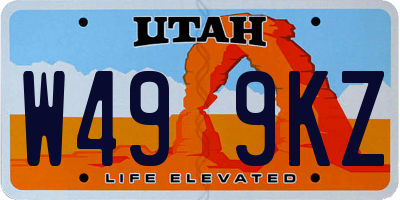 UT license plate W499KZ