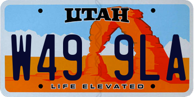 UT license plate W499LA