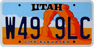 UT license plate W499LC