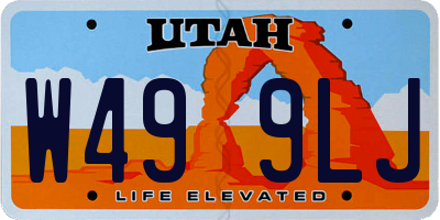 UT license plate W499LJ