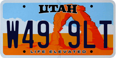 UT license plate W499LT