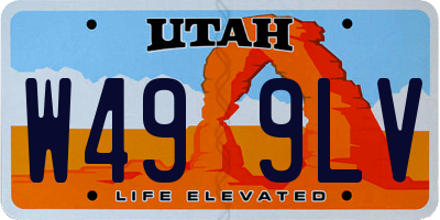 UT license plate W499LV