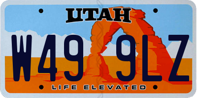 UT license plate W499LZ