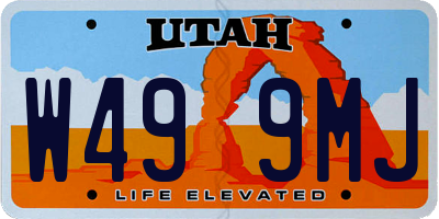 UT license plate W499MJ